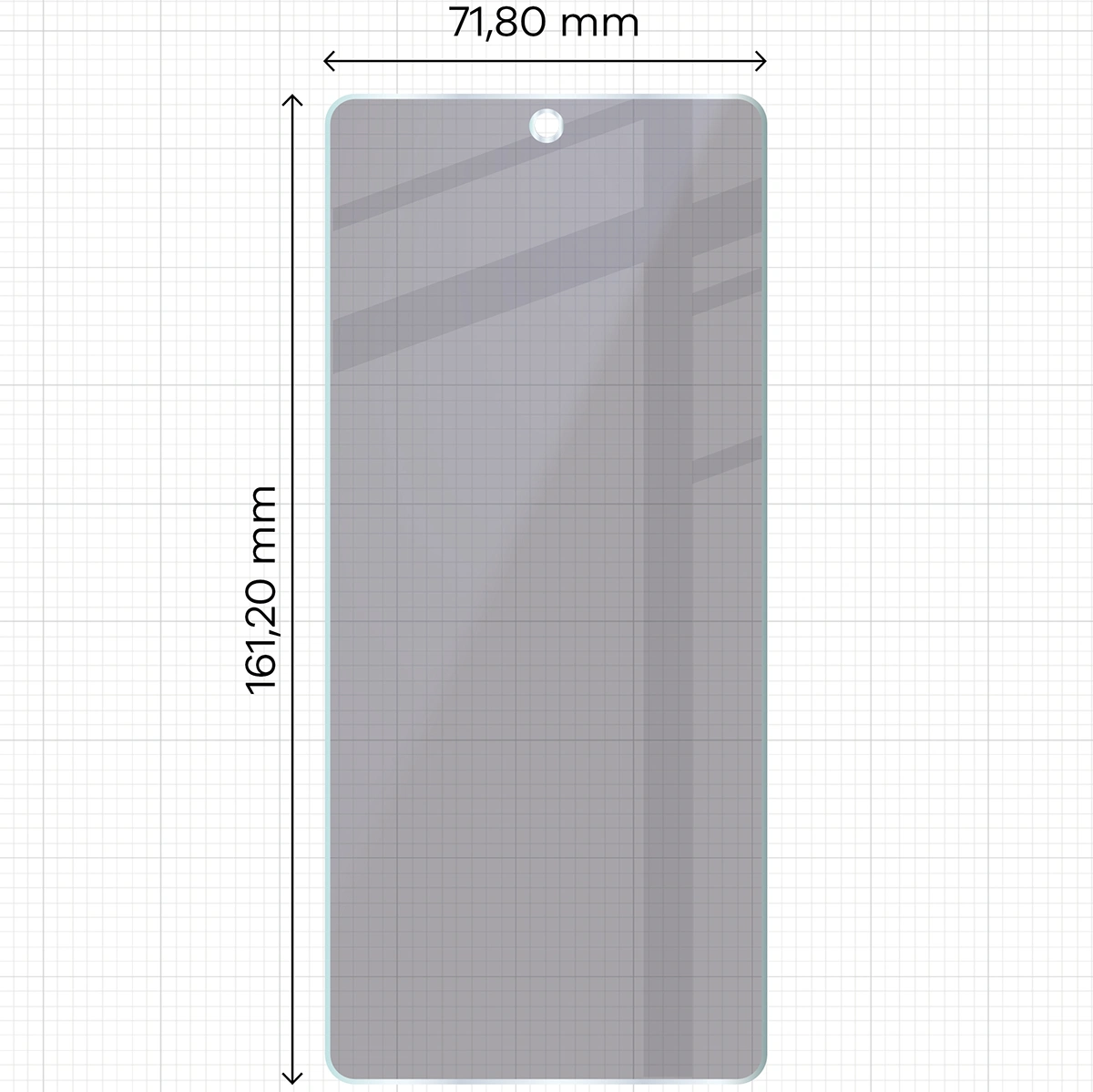 Wymiary szkła Bizon Hybrid Shadow do Motorola Moto G75 5G